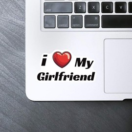 Medium 100mm 'I Love My Girlfriend' Permanent Sticker Decal for Cars/Windows/Bins/Walls etc (DW00133625)