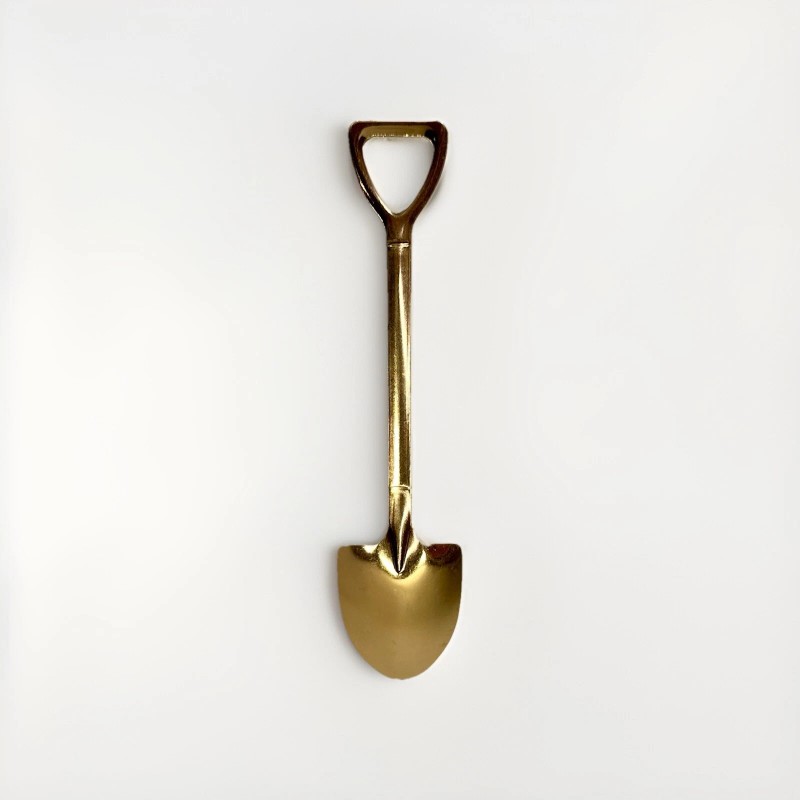 Miniature Gold Shovel Spoon Set 2-Pack Groundbreaking Spade & Square