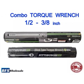 Pittsburgh Professional Torque Wrench combo Set 2 pcs.:  1/2 and  3/8  inch, Free & Quick USA Shipping