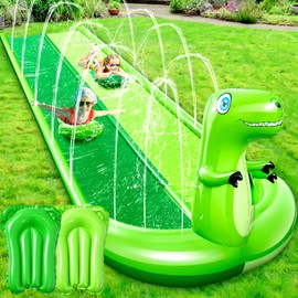 Foilswirl 20ft 3D Unicorn Slip Water Slide Double Lane Lawn Water Slides 3 Sided Safe Fence Inflatable Slide with 2 Bodyboards and Sprinkler Heavy Duty Water Slide for Boy Girl Outdoor Backyard Play