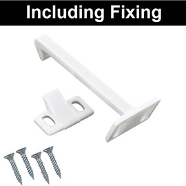 TERF® White Child Safety Catch Lock Cupboard Door Drawer Cabinet Kitchen Bathroom Baby Safety Catch Lock For Children including Fixing Screw - Pack of 5