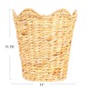 Household Essentials Woven Wastebin with Scalloped Edge, Natural