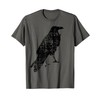 STANDING RAVEN–Cool Bird Graphic T-Shirt