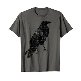 STANDING RAVEN–Cool Bird Graphic T-Shirt