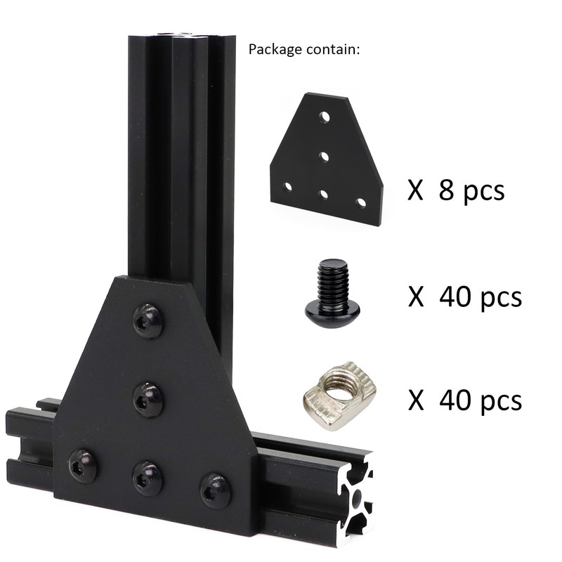 BLCCLOY 8 Sets 1010 Aluminum Extrusion T Slot Corner Bracket
