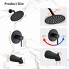 Black Tub Shower Faucet Set Complete with 6-Inch Rainfall Shower