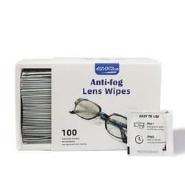 Ageantscom Anti Fog Wipes for Glasses(100-pack), Individually Wrapped, Pre-Moistened, Quick-Dry, Streak-Free Anti Fog Lens Wipes for Eyeglass, Goggles, Phone, Camera Lens,Laptop Screens