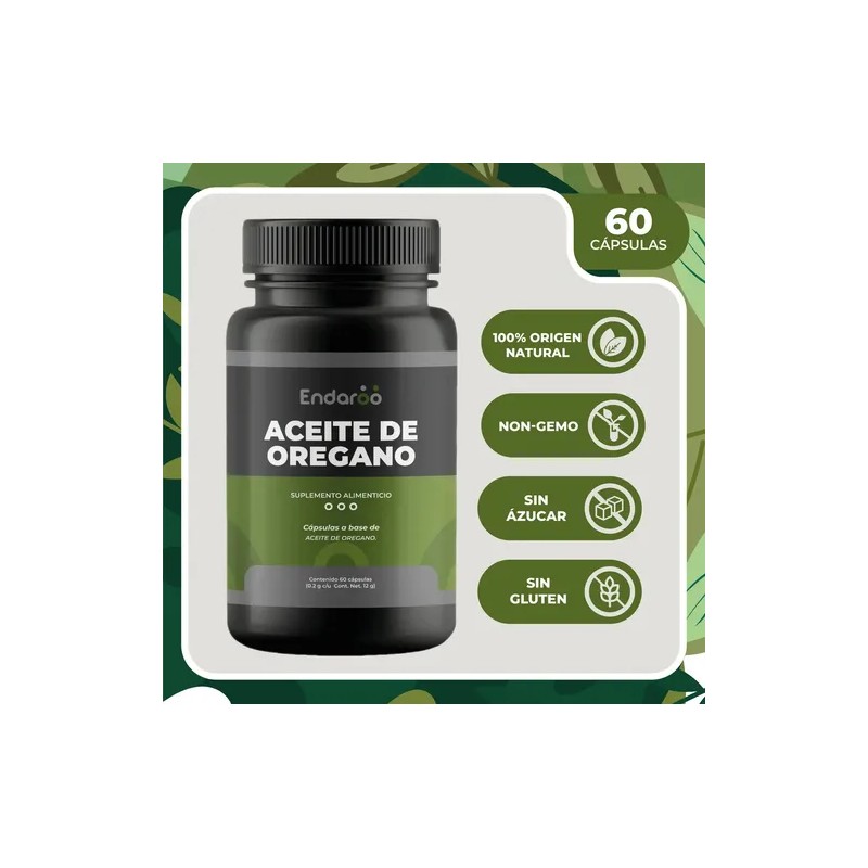 Aceite de Orégano ENDAROO 240 Cápsulas Pack 4 Frascos Sin