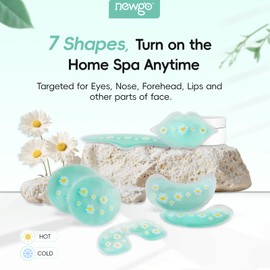 NEWGO Cooling Eye Mask Face Ice Pack for Puffy Eyes and Migraine Relief（7-in-1 Set, Cold Therapy Gel Eye Pads for Face Post-Cosmetic Botox, Filler Recovery, Puffy Eyes & Dark Circles