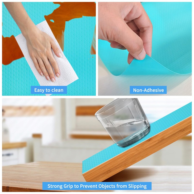 Bloss Shelf Liner,Drawer Liner Roll,EVA Washable Refrigerator Mat for Kitchen