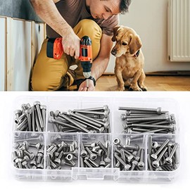 Tornillos Hexagonales Acero Inoxidable 304 160PCS M3x6/8/10/12/16/20/25/30mm Caja Almacenamiento Sujetadores Industriales