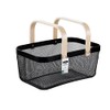 Box Sweden 40x25x17cm Mesh Home Storage Basket/Organiser w/Wooden Handle Black