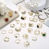 MILACOLATO 30Pcs 18K Gold Chunky Rings for Women Gold Plated