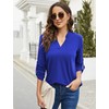 Halife - Blusas tipo túnica enrollables con cuello en V