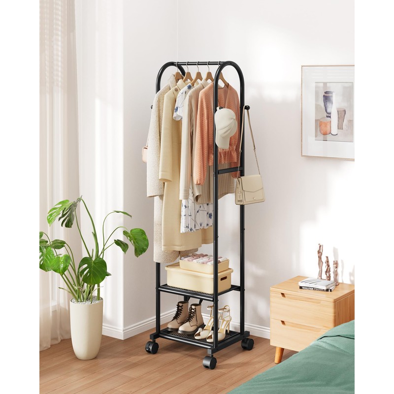 Sakugi Heavy Duty Premium Clothes Rack with 2-Tier Mesh Shoe