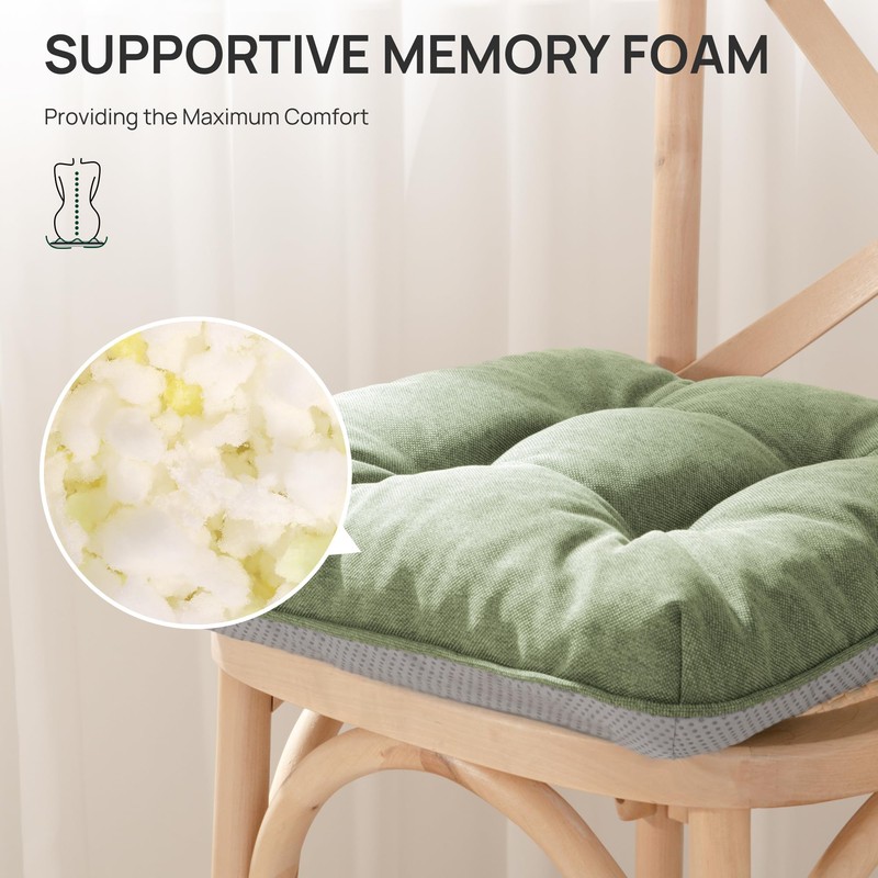 Love's cabin Memory Foam Chair Cushions Set of 4, 19