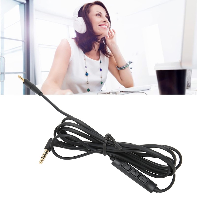 Replacement Headphone Cable, Sound Control Buttons, 3.5mm to 2.5mm Male