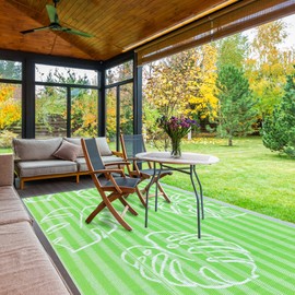 Boulder Bee Outdoor Rugs | Plastic Straw Rug | Waterproof Outdoor Camping Rugs | Quick Drying Picnic Rug | Sand Free Reversible Beach Mats | 5 x 8 Feet | 2.7 lb