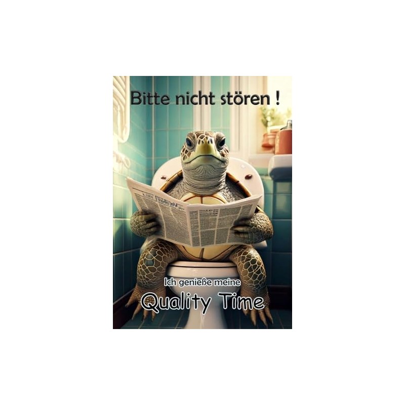 Blechschild Humor Aluminium 20x30cm - auf der Toilette mit Zeitung