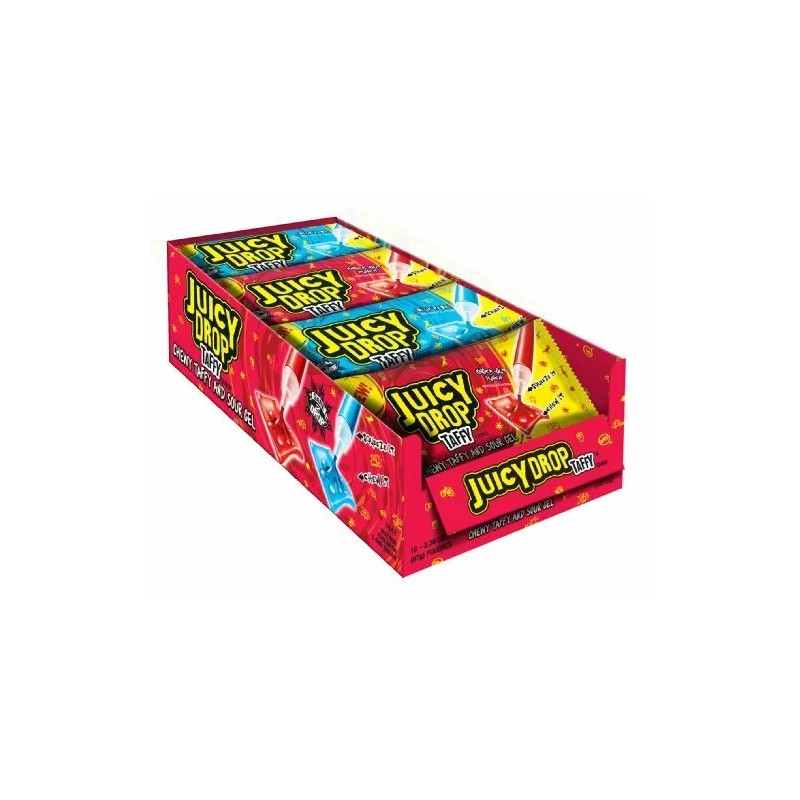 Bazooka Juicy Drop Taffy, 2.36 Ounce (Pack of 16)