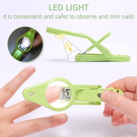wefaner Nail Clippers with fold-Away Magnifier and LED Light, nail clipper with light,lighted nail clipper,Fingernails & Toenails Nail Clippers Care for Elderly Seniors Pets and Baby Reduce Eye Strain