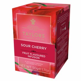 Taylors of Harrogate Sour Cherry, Herbal Tea, Individually Wrapped Bags, 20 Count (Pack of 1), Deep, Complex and Rich, Caffeine-Free, Enjoy Hot or Iced, 20 Teabags