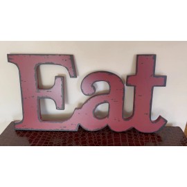 K.U.A Red Eat Wood Wall Decor Hanging Sign Chic MDF Wood Kitchen Decoration Bar Gifts