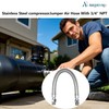 Industrial-Grade Stainless Steel 3/4" Compressor Jumper Hose, 3/4" NPT male，20"