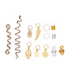 206pcs Dreadlocks Hair Jewelry Rings DIY Alloy Metal Golden Silver