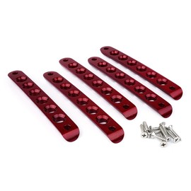 Xprite Brushed Aluminum Side Door Handle Inserts & Cover Trim Compatible with 2007-2018 Jeep Wrangler JK JKU Unlimited Sahara Rubicon 4-Door, Exterior Grab Handles Decoration Accessories (Red, 5PCS)