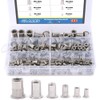 Glarks 180Pcs 304 Stainless Steel Flat Head Threaded Rivetnut Insert