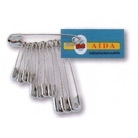 Prym Safety pins, Alloy Steel, Silver, 27/38 / 50 mm, silberfarbig/Schwarz, 12 Stück