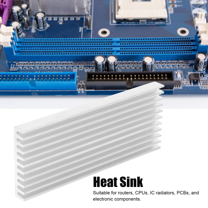 10pcs Aluminium Heatsink, 40 x 8 x 100 mm Radiator