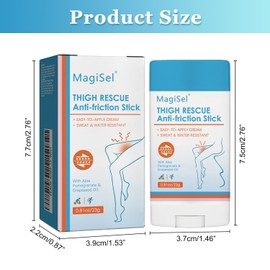 Anti Chafe Stick, Glide Anti Chafing Stick, Anti Chafe Balm, Thigh Rescue Anti-Chafing Chafe Balm, Anti-Chafing Cream, Foot Blister Gel Stick for Heel, Lower Arm, Thigh Legs, Skin Protection, 23g