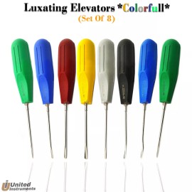 Medentra Dental Luxating Root Extraction Elevators Multi Color Handle Tooth Surgery Set