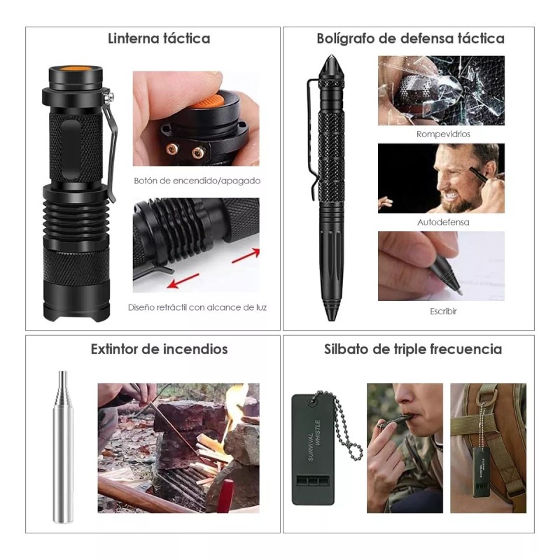 1 Kit De Supervivencia De Emergencia Para Camping 29 En1