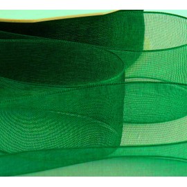 Green Organza Ribbon, Size 15mm, 46 m / 50 Yards Roll, for for Gift Wrapping, Wedding Invitations, Bow, Decoration Crafts Cloth Sew