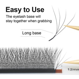 COZBIRD Eyelash Extensions, 4D W, Ready Fan Volume Eyelash Extensions, Self Fanning Artificial Natural Eyelashes (Thickness 0.07 mm, C Curl 8-15 mm Mix)