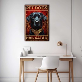 FLFGIDD Retro Style Metal Tin Sign Funny Black Labrador Dog Pub Diner Cafe Wall Decor Home Decor Art 8x12inch-Tin Sign