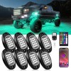 MICTUNING 8Pcs RGB LED Rock Lights Car Underglow Underbody Neon