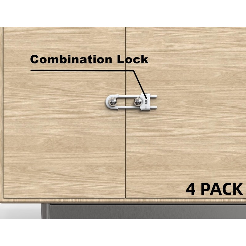 4 Pack Child Proof Sliding Cabinet Door Code Locks Baby