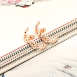 LeCalla 925 Sterling Silver Hoop Earring for Women Rose Gold Plated Half Round Hypoallergenic Stud Earrings for Womens, Teen