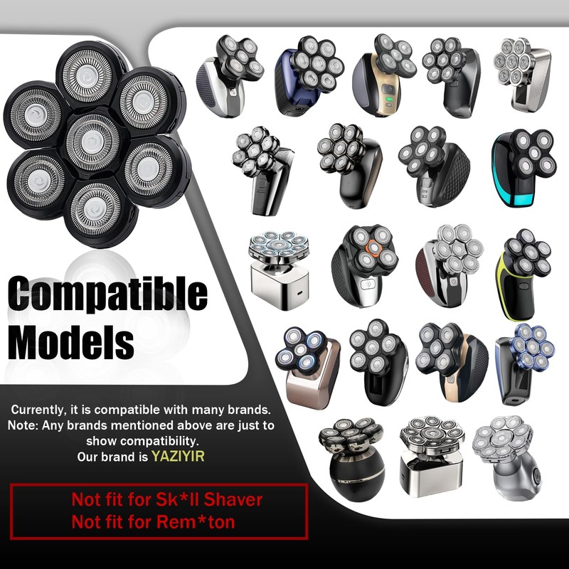 7 Head Shaver Replacement Heads，Head shavers for many brands bald