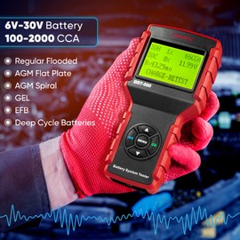 LAUNCH BST-500 Car Battery Tester 12V 24V Battery Load Tester,100-2000CCA Automotive Battery Alternator Tester for Cars/Boat/Truck/Lawn Mower, Compatible with Flooded AGM Gel EFB,etc.