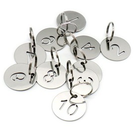1-10 Key Tags with Labels Stainless Steel Numbered Tags Key Ring Metal Tags Coat Check Tags Key ID Tags Metal Nuber Tags Identifiers Key Label 10 Numbered Keychains for Dormitory Keys House Lockers