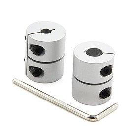 Zeberoxyz 2PCS Shaft Coupling 5mm to 8mm Aluminum Alloy Joint 25mm Length 20mm Diameter Stepper Motor Connector Rigid Coupler for 3D Printer CNC Machine DIY Model (5x8mm）
