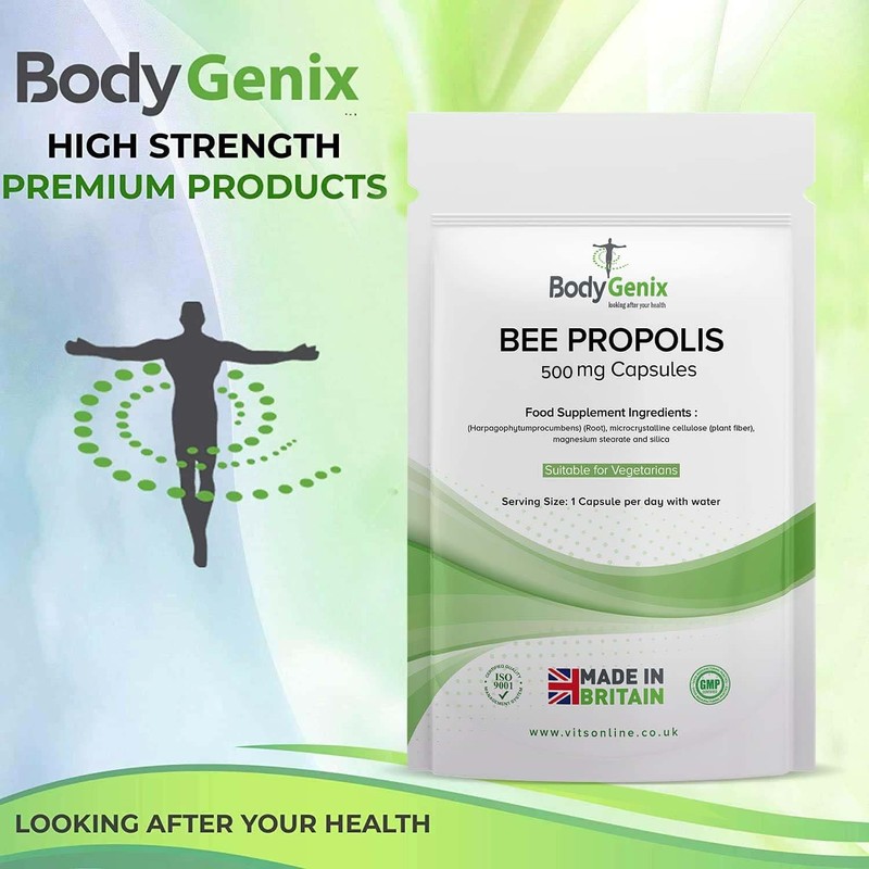 Bodygenix Bee Propolis Capsules - 1000mg Antioxidant Antibiotic Boost Immune