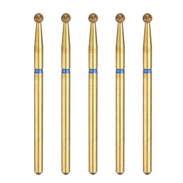 HARFINGTON 5pcs 120-140 Grits Diamond Grinding Bit 2.5mm Ball Head