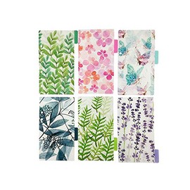 Chris.W Plastic Binder Index Dividers, 6-Tab, Assorted Designs, Match for Standard A5 Size 6-Ring Planners