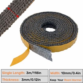 Farady Flat Gasket Tape for Stoves and Fireplaces, Heat-Resistant Fiberglass Self Adhesive Wood Stove Replacement Gasket Fireplace Tape Seal 1/8" Thick (3/8" Wide - 118" Length)